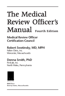 The Medical Review Officer's Manual, Fourth Edition cover image