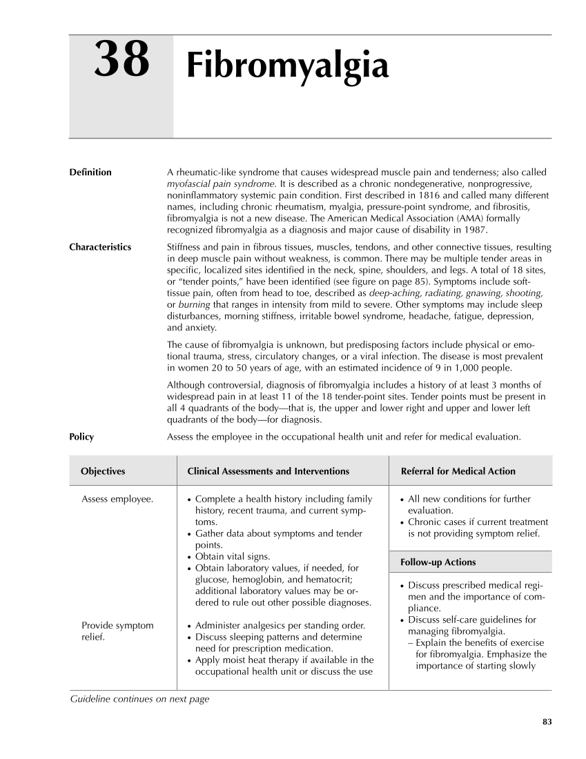 Occupational Health Nursing Guidelines for Primary Clinical Conditions, Fourth Edition page 83