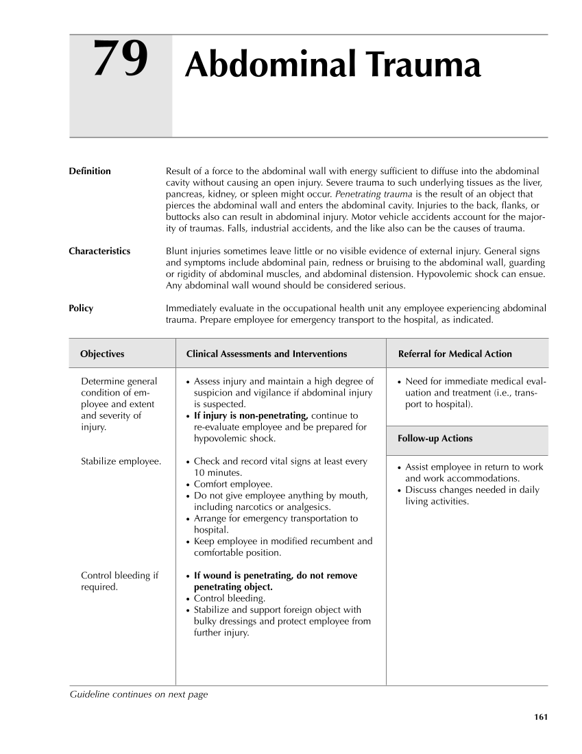 Occupational Health Nursing Guidelines for Primary Clinical Conditions, Fourth Edition page 161