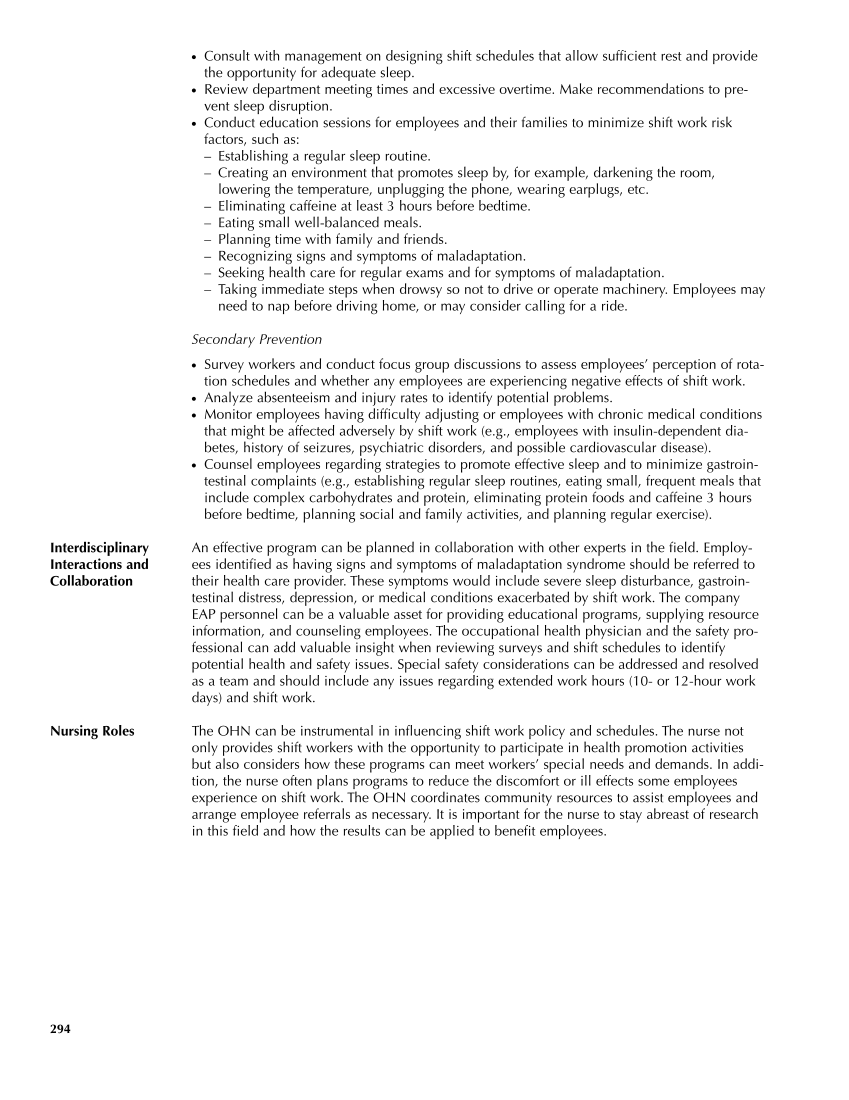 Occupational Health Nursing Guidelines for Primary Clinical Conditions, Fourth Edition page 294