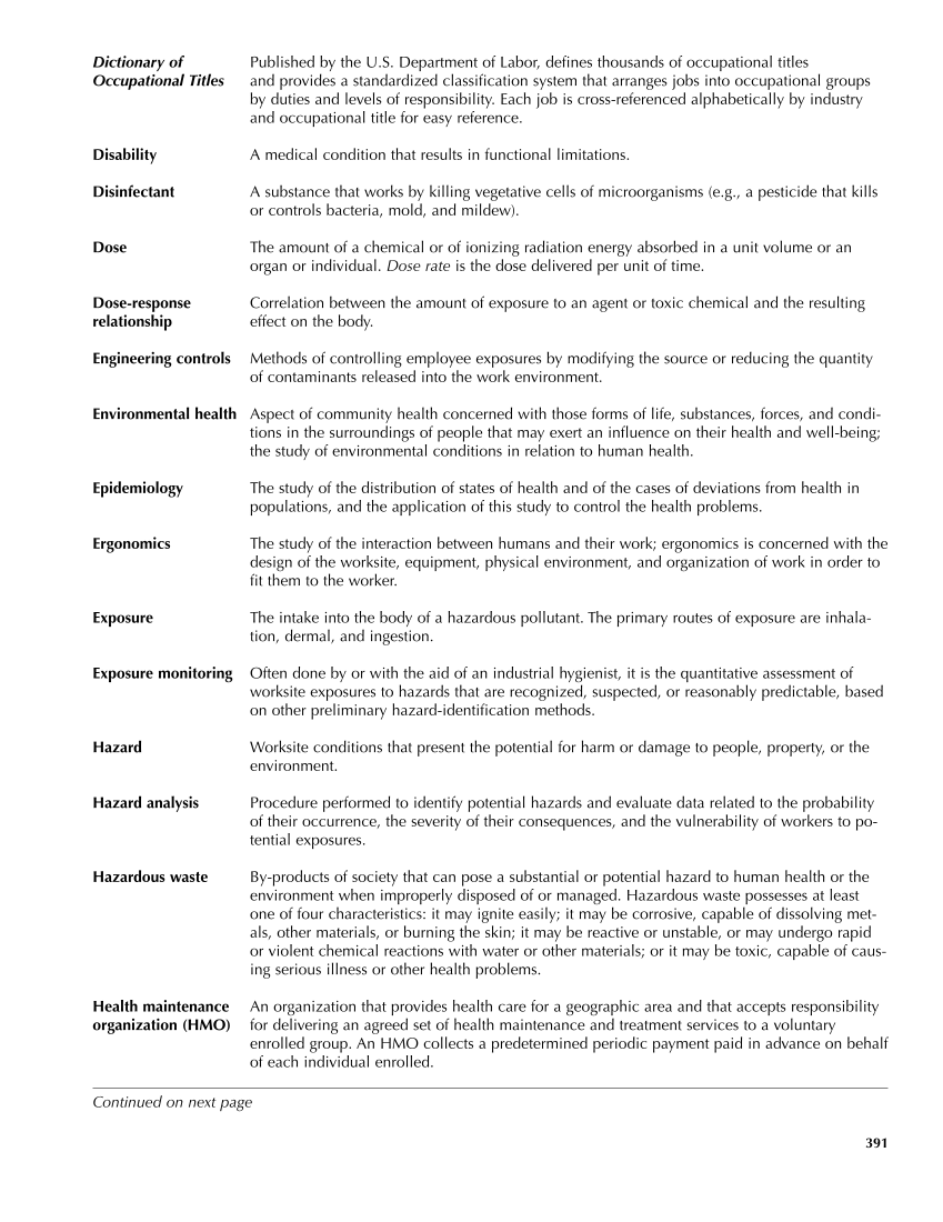Occupational Health Nursing Guidelines for Primary Clinical Conditions, Fourth Edition page 391