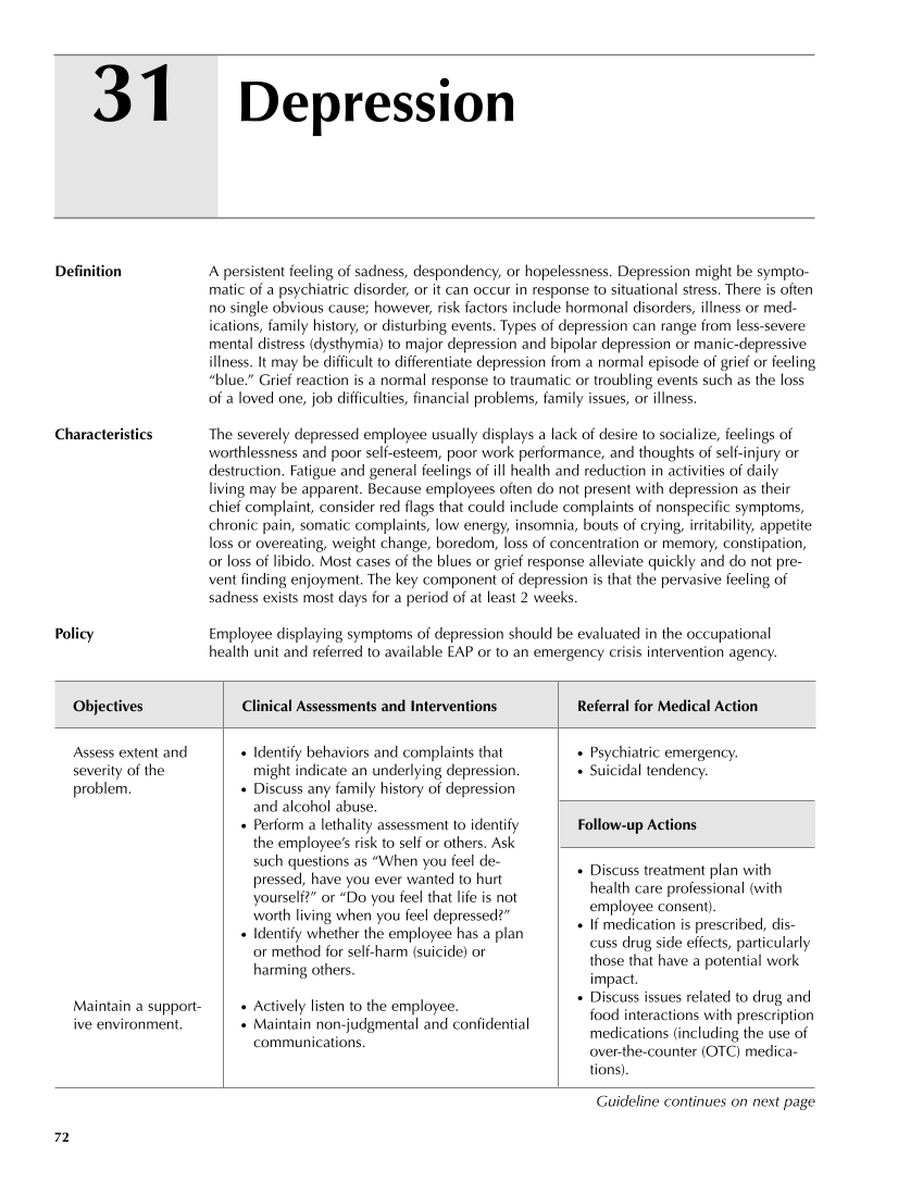 Occupational Health Nursing Guidelines for Primary Clinical Conditions, Fourth Edition page 72